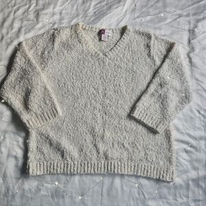 2 for $15 Women's Shiny White Knit Sweater